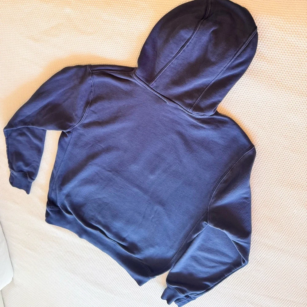 NIKE Navy Blue Fleece Hoodie Sweatshirt w Front Kangaroo Pocket